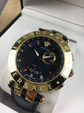 Versace Race GMT Blue Dial Blue Leather Strap Watch For Men - 29G70D282