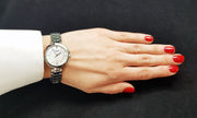 Tissot T Lady Flamingo Mother of Pearl White Dial Silver Steel Strap Watch For Women - T094.210.11.111.00