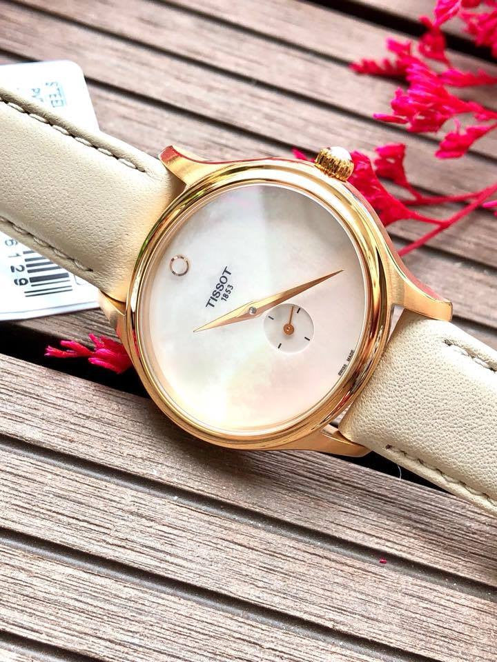 Tissot T Lady Bella Ora Mother of Pearl Dial Cream Leather Strap