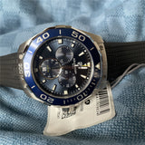 Tag Heuer Aquaracer Chronograph Jam Tangan Tali Karet Hitam Dial Biru untuk Pria - CAY111B.FT6041