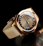 Marc Jacobs Henry Dinky Skeleton Beige Dial Beige Leather Strap Watch for Women - MBM1245