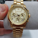 Michael Kors Runway Gold Dial Gold Stainless Steel Strap Watch for Women - MK5055