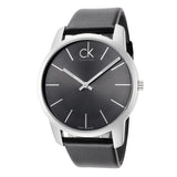 Calvin Klein City Black Dial Black Leather Strap Watch for Men - K2G21107