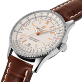 Breitling Navitimer Automatic 41 White Dial Brown Leather Strap Watch for Men - A17326211G1P2