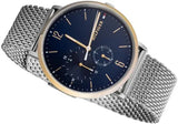 Tommy Hilfiger Brooklyn Quartz Blue Dial Silver Mesh Bracelet Watch for Men - 1791505