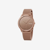 Calvin Klein Minimal Quartz Pink Gold Dial Pink Gold Mesh Bracelet Watch for Men - K3M11TFK