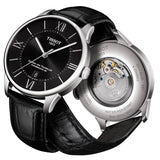 Jam Tangan Pria Tissot Chemin Des Tourelles Powermatic 80 Black Dial Black Leather Strap - T099.407.16.058.00
