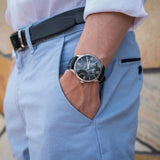 Jam Tangan Pria Tissot Chemin Des Tourelles Powermatic 80 Black Dial Black Leather Strap - T099.407.16.058.00