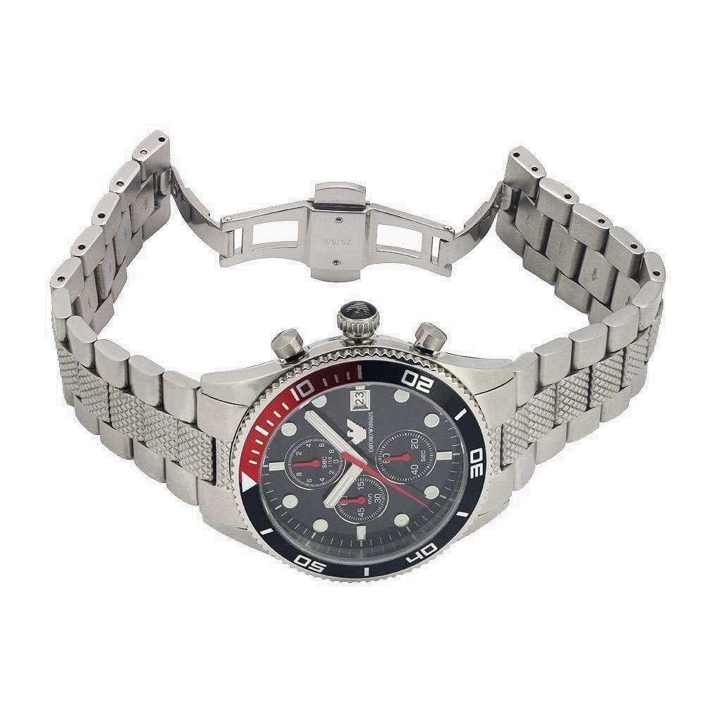 ARMANI時計 Relógio masculino Emporio Armani cronógrafo com mostrador preto e