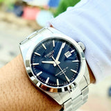 Jam Tangan Pria Tissot Gentlemen Powermatic 80 Silicium Blue Dial Silver Steel Strap - T127.407.11.041.00