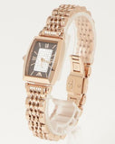 Emporio Armani Gianni T-Bar Analog Crystal Brown Dial Rose Gold Steel Strap Watch For Women - AR11407