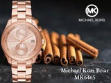 Michael Kors Briar Quartz Rose Gold Dial Rose Gold Steel Strap Watch For Women - MK6465