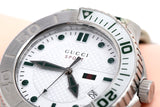 Gucci G Timeless White Dial Two Tone Nylon Strap Watch For Men - YA126231