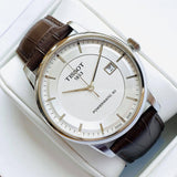 Tissot Luxury Powermatic 80 Silver Dial Brown Leather Strap Watch Untuk Pria - T086.407.16.031.00