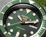 Seiko 5 Sports Automatic Analog Green Dial Silver Steel Strap Watch For Men - SRPD63K1