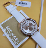 Michael Kors Oversized Sport Quartz White Dial White Rubber Strap Watch For Women - MK6945