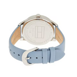 Tommy Hilfiger Brooke Silver Dial Light Blue Leather Strap Watch for Women - 1782023