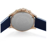 Tommy Hilfiger Bank Multifunction Quartz White Dial Blue Rubber Strap Watch for Men - 1791778