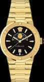 Versace Greca Moonphase Quartz Black Dial Gold Steel Strap Watch for Men - VE7G00323