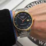 Jam Tangan Pria Tissot Luxury Powermatic 80 Dial Hitam dengan Tali Baja Perak - T086.407.22.051.00