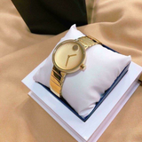 Movado Edge Gold Dial Gold Steel Strap Watch for Women - 3680014