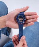 Guess Phoenix Multifunction Blue Dial Blue Rubber Strap Watch for Men - GW0203G7