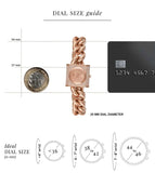 Michael Kors Chain Lock Three-Hand Rose Gold Dial Rose Gold Steel Strap Watch for Women - MK4827