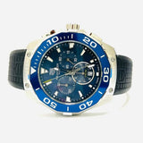 Tag Heuer Aquaracer Chronograph Jam Tangan Tali Karet Hitam Dial Biru untuk Pria - CAY111B.FT6041
