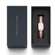 Daniel Wellington Quadro Pressed Mother of Pearl Pink Dial Pink Nylon Strap Watch For Women - DW00100509