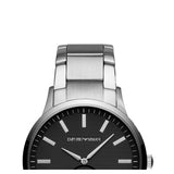 Emporio Armani Renato Quartz Black Dial Silver Steel Strap  Watch For Men - AR11118