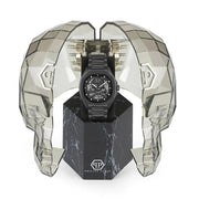Philipp Plein High-Conic Automatic Black Dial Black Steel Strap Watch For Men- PWRAA0423