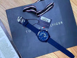 Tommy Hilfiger Denim Quartz Blue Dial Blue Rubber Strap Watch for Men - 1791482