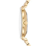 Michael Kors Quartz Mother of Pearl White Dial Gold Steel Strap Watch For Women - MK1065