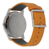 Calvin Klein City Silver Dial Orange Leather Strap Watch for Women - K2G231G6