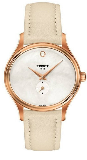 Tissot T Lady Bella Ora Mother of Pearl Dial Cream Leather Strap Watch for Women - T103.310.36.111.00