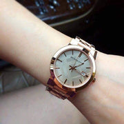 Burberry The City Rose Gold Dial Rose Gold Steel Strap Watch for Women - BU9039