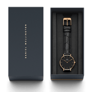 Daniel Wellington Classic Petite Reading Black Dial Black Leather Strap Watch For Women - DW00100223