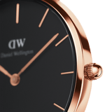 Daniel Wellington Classic Petite Reading Black Dial Black Leather Strap Watch For Women - DW00100223