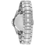 Bulova Crystal Collection Black Dial Silver Steel Strap Watch for Men - 96K104