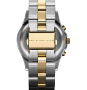 Marc Jacobs Blade Chronograph Silver Dial Two Tone Steel Strap Watch for Women - MBM3177