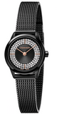 Calvin Klein Minimal Diamonds Black Dial Black Mesh Bracelet Watch for Women - K3M2342R