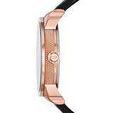 Diesel Mini Daddy Dual Time Black & Gold Dial Black Leather Strap Watch For Men - DZ7317