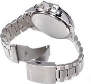 Diesel Mega Chief Chronograph Blue Dial Silver Steel Strap Watch For Men - DZ4465