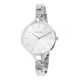 Calvin Klein Graphic White Dial Silver Steel Strap Watch for Women - K7E23146