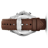 Fossil Wakefield Chronograph White Dial Brown Leather Strap Watch for Men - CH2943