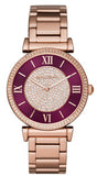 Michael Kors Catlin Quartz Rose Gold Dial Rose Gold Steel Strap Watch For Women - MK3412