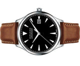 Movado Heritage Calendoplan Black Dial Brown Leather Strap Watch for Men - 3650001