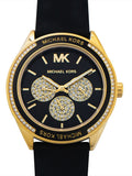 Michael Kors Quartz Black Dial Black Silicone Strap Watch For Women - MK6944