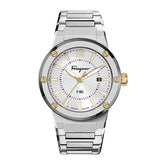 Salvatore Ferragamo F-80 Classic Silver Dial Silver Steel Strap Watch for Men - SFHY02922