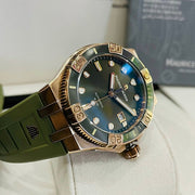 Maurice Lacroix Aikon Venturer Bronze Dial Green Rubber Strap Watch For Men - AI6058-BRZ01-630-1